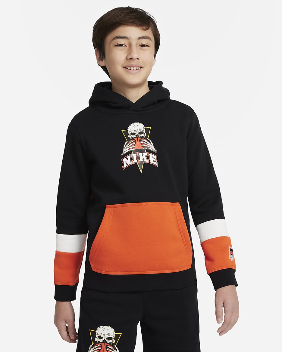 Nike Sportswear Club Frenzy Big Kids' (Boys') Pullover Hoodie - Black