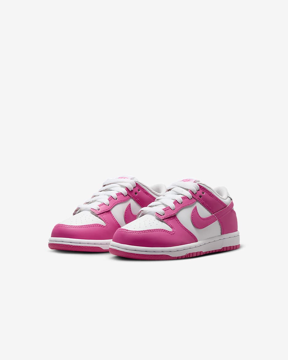 Nike Dunk Low Younger Kids' Shoes - Laser Fuchsia/White/Laser Fuchsia