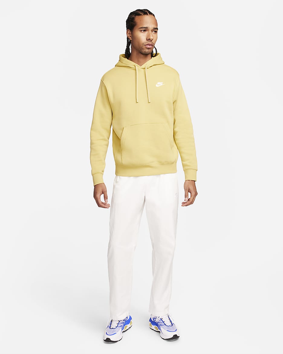 Nike Sportswear Club Fleece Pullover Hoodie - Buff Gold/Buff Gold/White