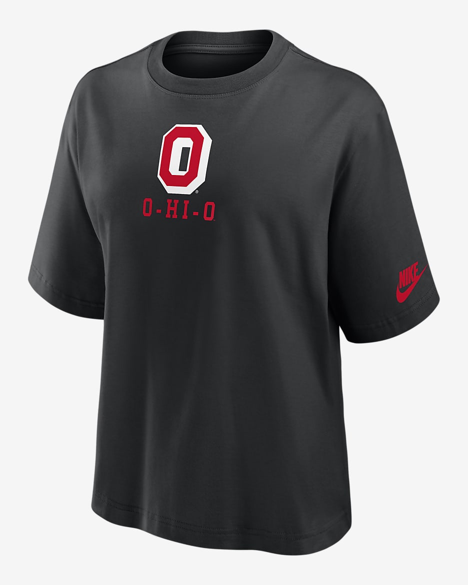Ohio State Buckeyes Legacy Established Boxy Women's Nike College T-Shirt - Black