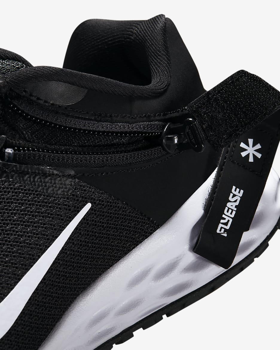 Chaussure de running sur route facile à enfiler Nike Revolution 6 FlyEase pour ado - Noir/Dark Smoke Grey/Blanc