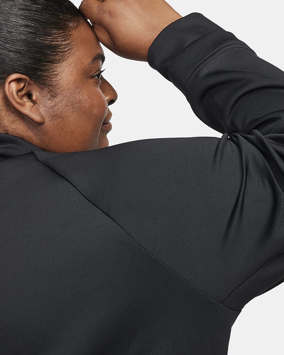 Nike Dri-FIT Prima Women's 1/2-Zip Training Top (Plus Size) - Black/Black