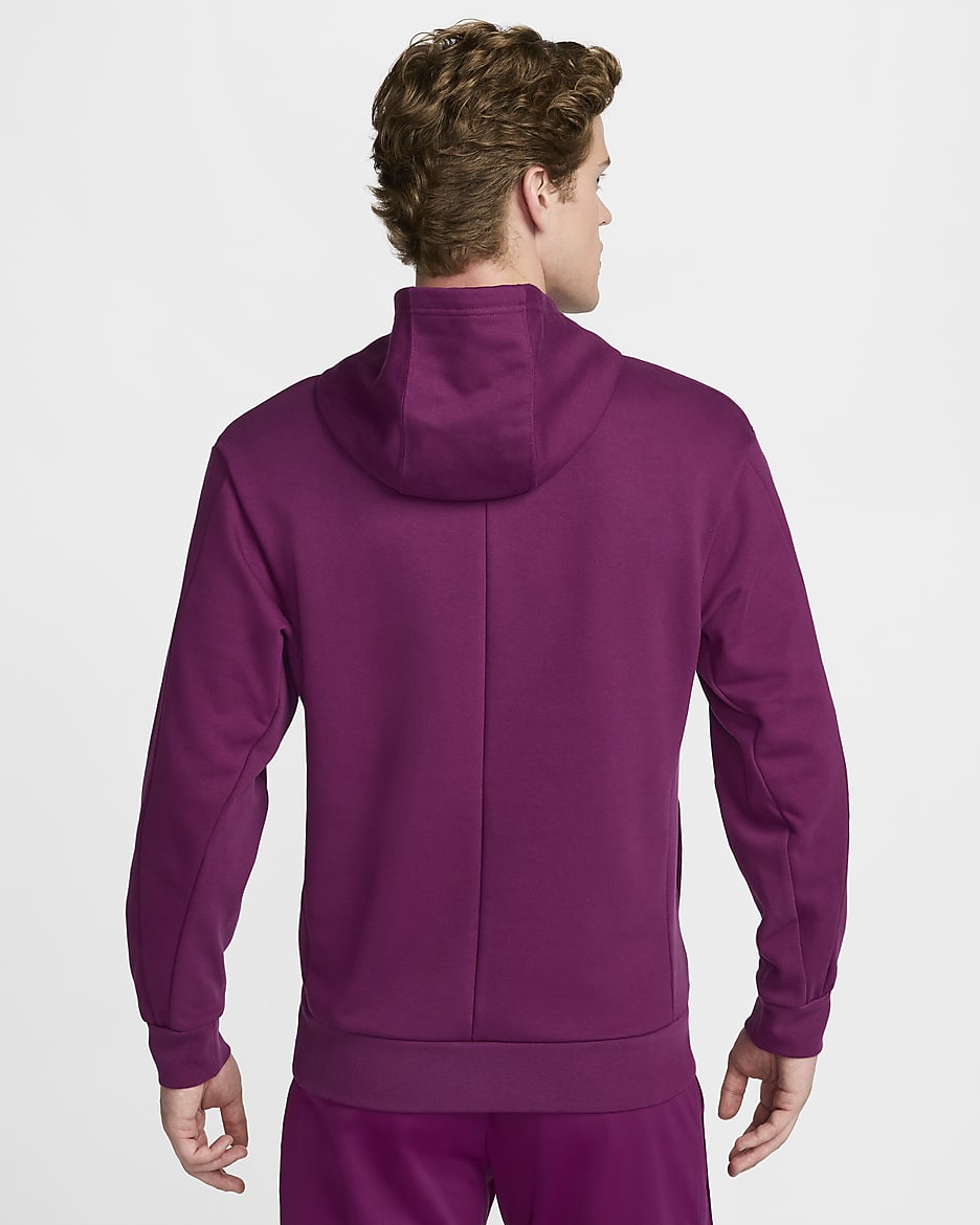 NikeCourt Heritage Men's Dri-FIT Fleece Tennis Hoodie - Sangria/Hot Fuchsia/Picante Red