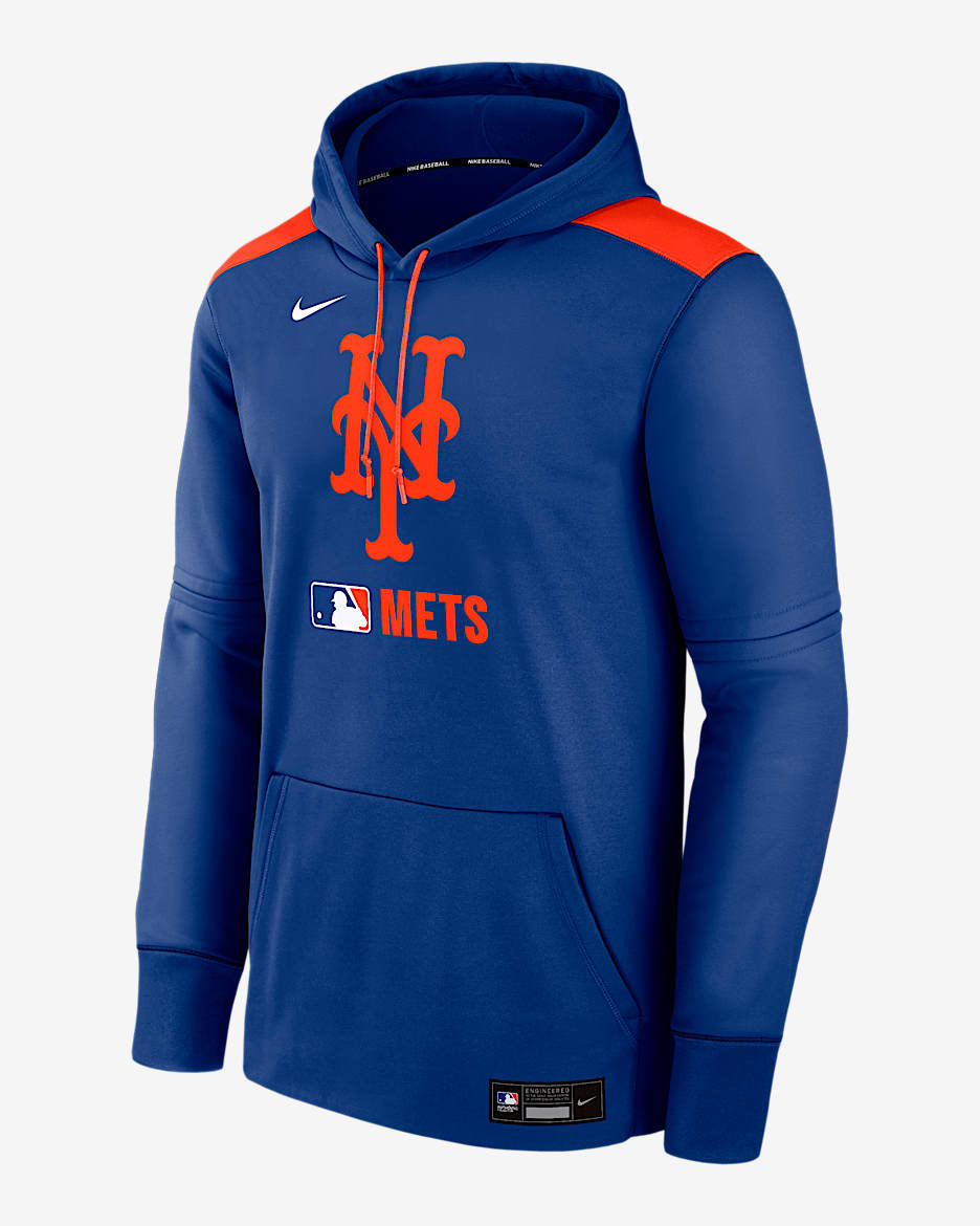 Sudadera con gorro sin cierre Nike Therma de la MLB para hombre New York Mets Authentic Collection - Royal