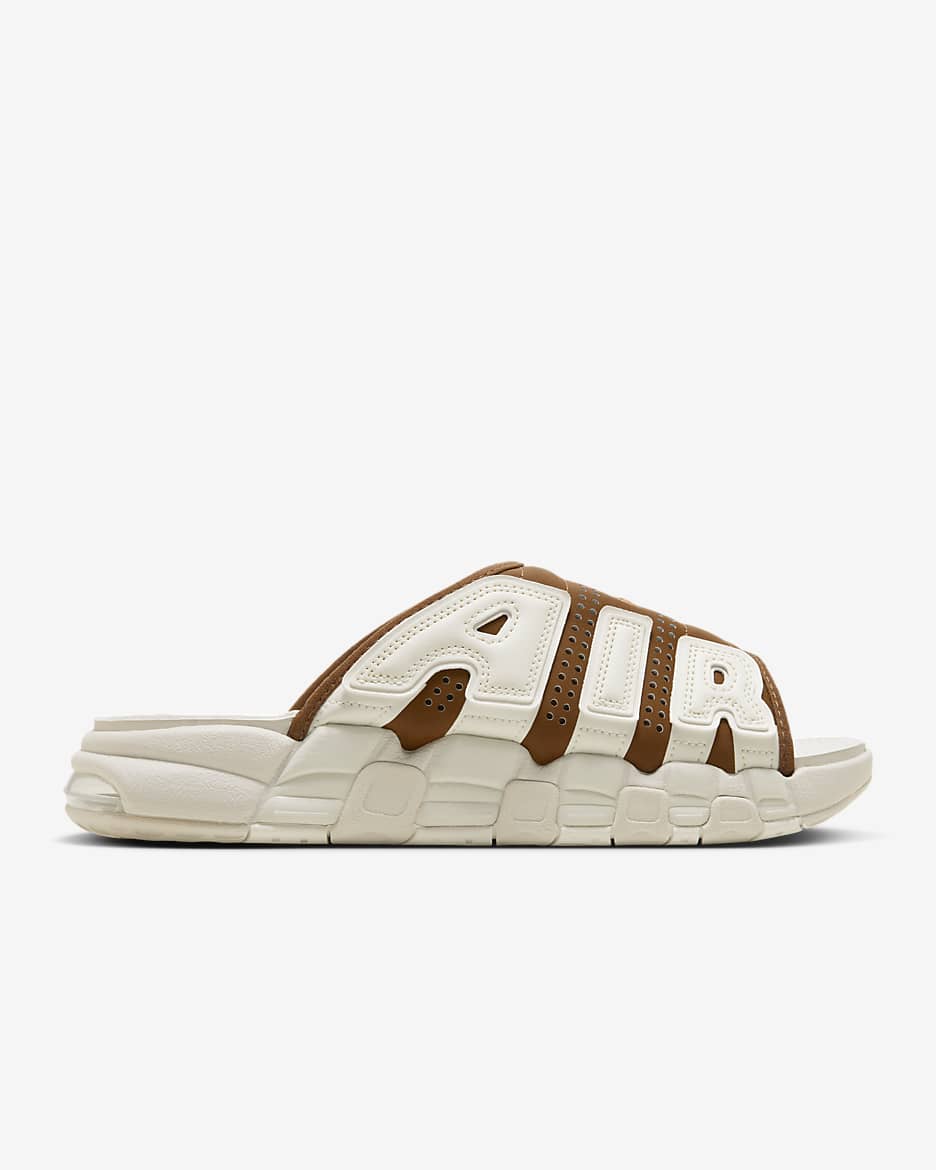 Nike Air More Uptempo Men's Slides - Light British Tan/Light Orewood Brown/Clear/Sail