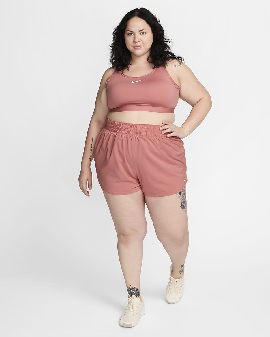 Nike Dri-FIT One Women's High-Waisted 3" 2-in-1 Shorts (Plus Size) - Canyon Pink