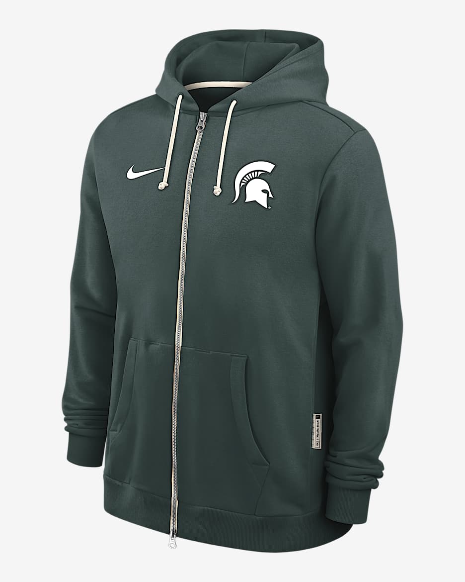 Michigan State Sideline Men's Nike Dri-FIT College Full-Zip Hoodie - Green