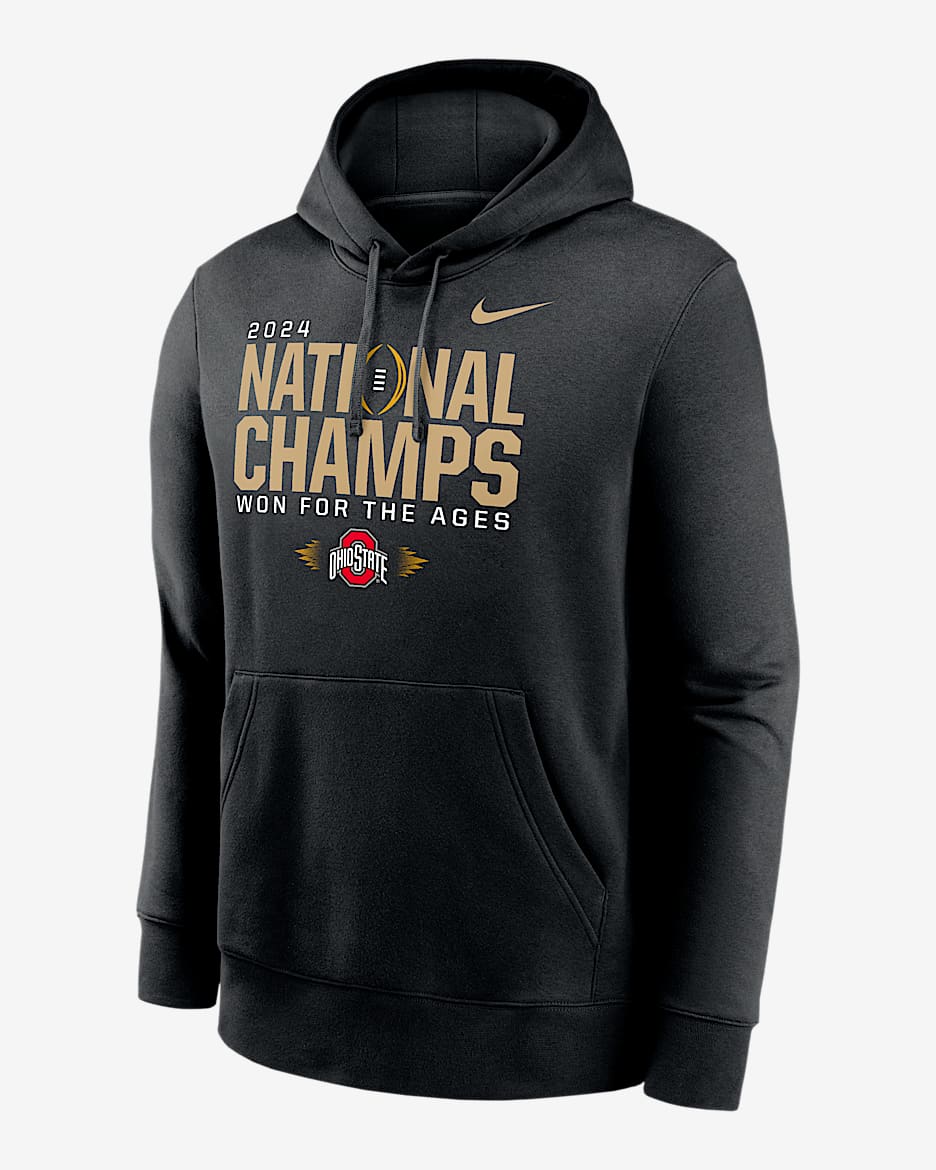 Sudadera con gorro sin cierre universitaria Nike para hombre Ohio State Buckeyes 2024 College Football Playoff National Champions Locker Room - Negro