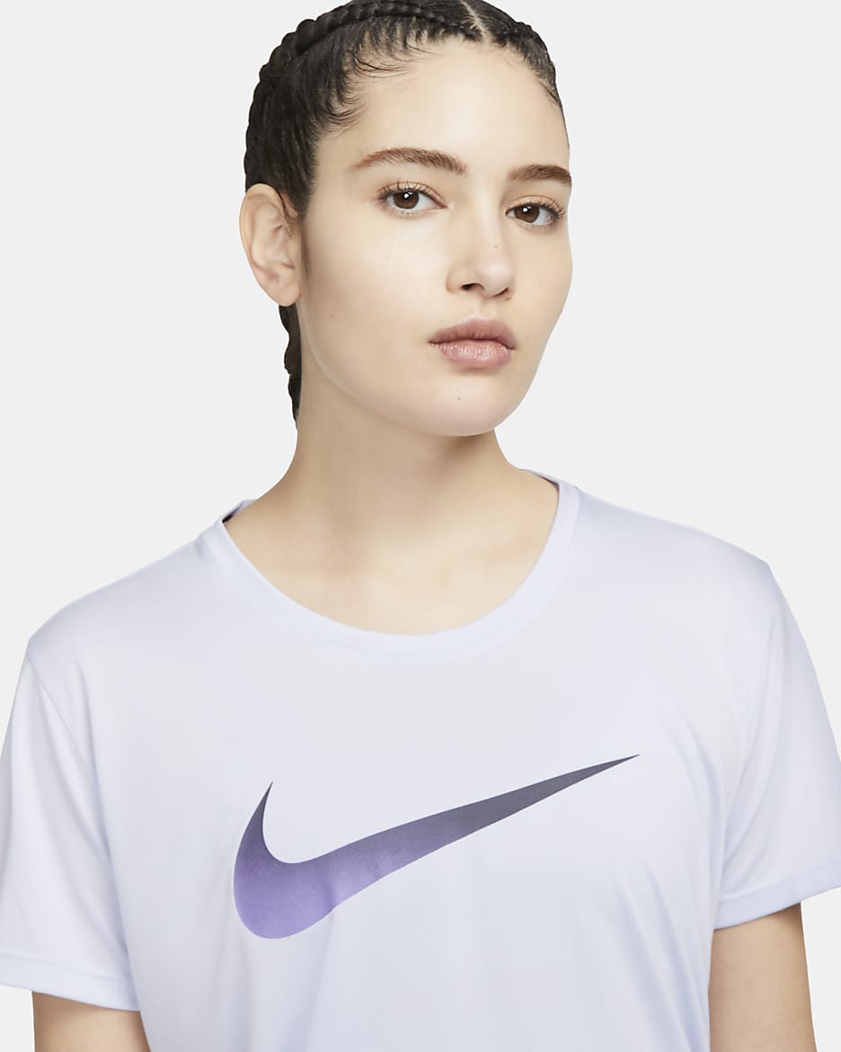 Kortærmet Nike Dri-FIT One-løbeoverdel til kvinder - Oxygen Purple