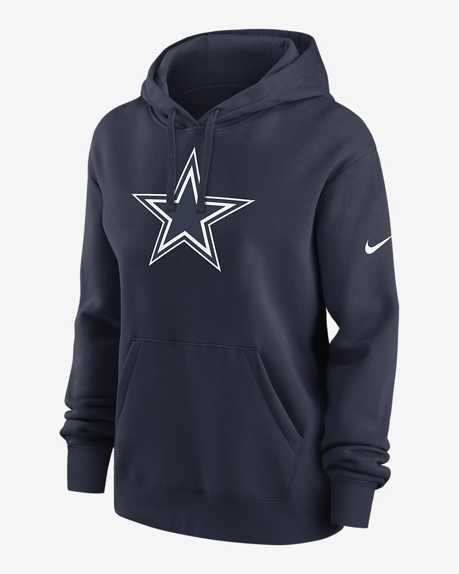 Sudadera con gorro de cierre completo Nike de la NFL para mujer Dallas Cowboys Club - Azul marino