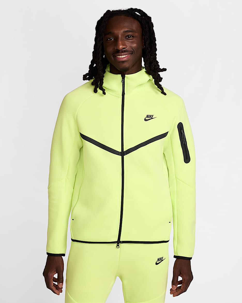 Nike Tech Men's Full-Zip Windrunner Hoodie - Light Lemon Twist/Black