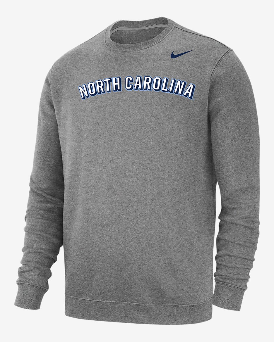 North Carolina Club Fleece Men's Nike College Sweatshirt - Dark Grey Heather