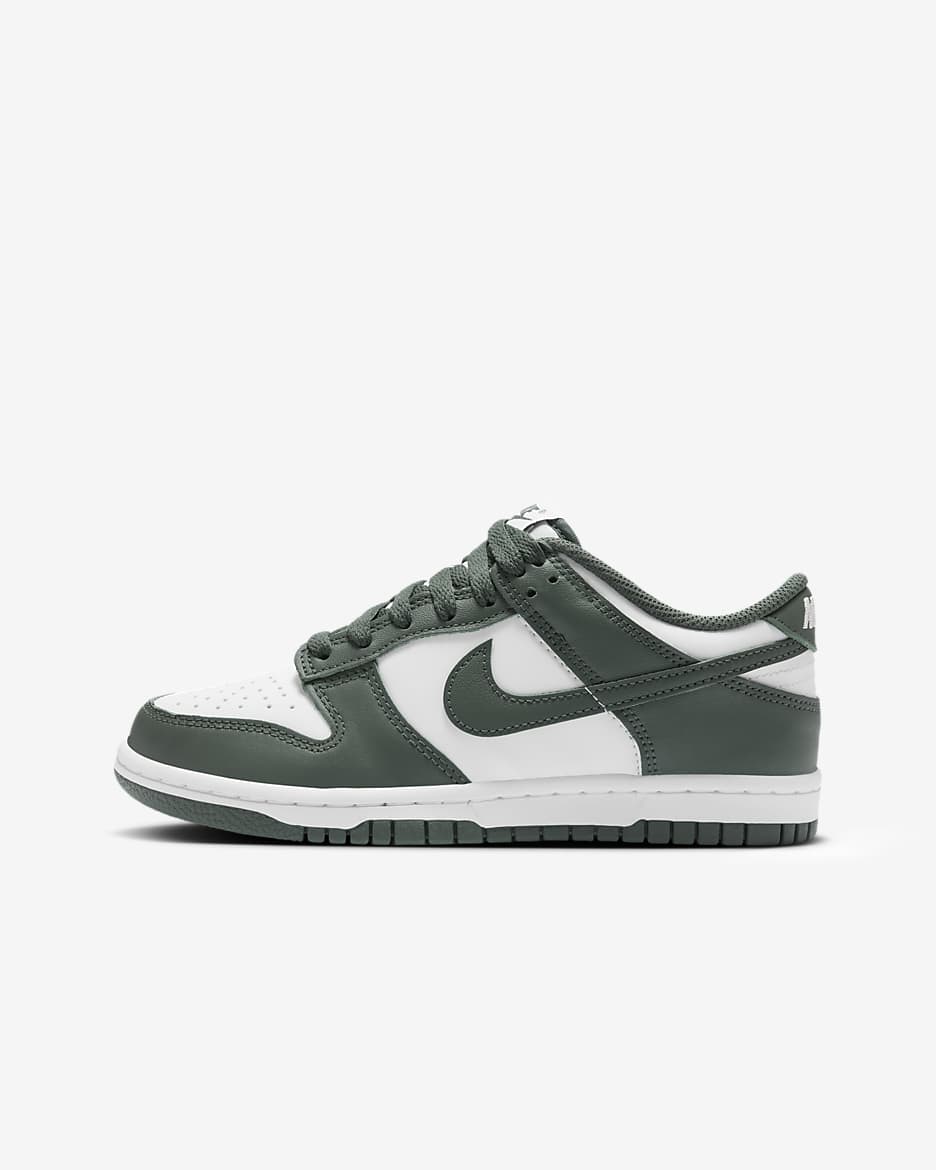 Buty dla dużych dzieci Nike Dunk Low - Biel/Biel/Vintage Green