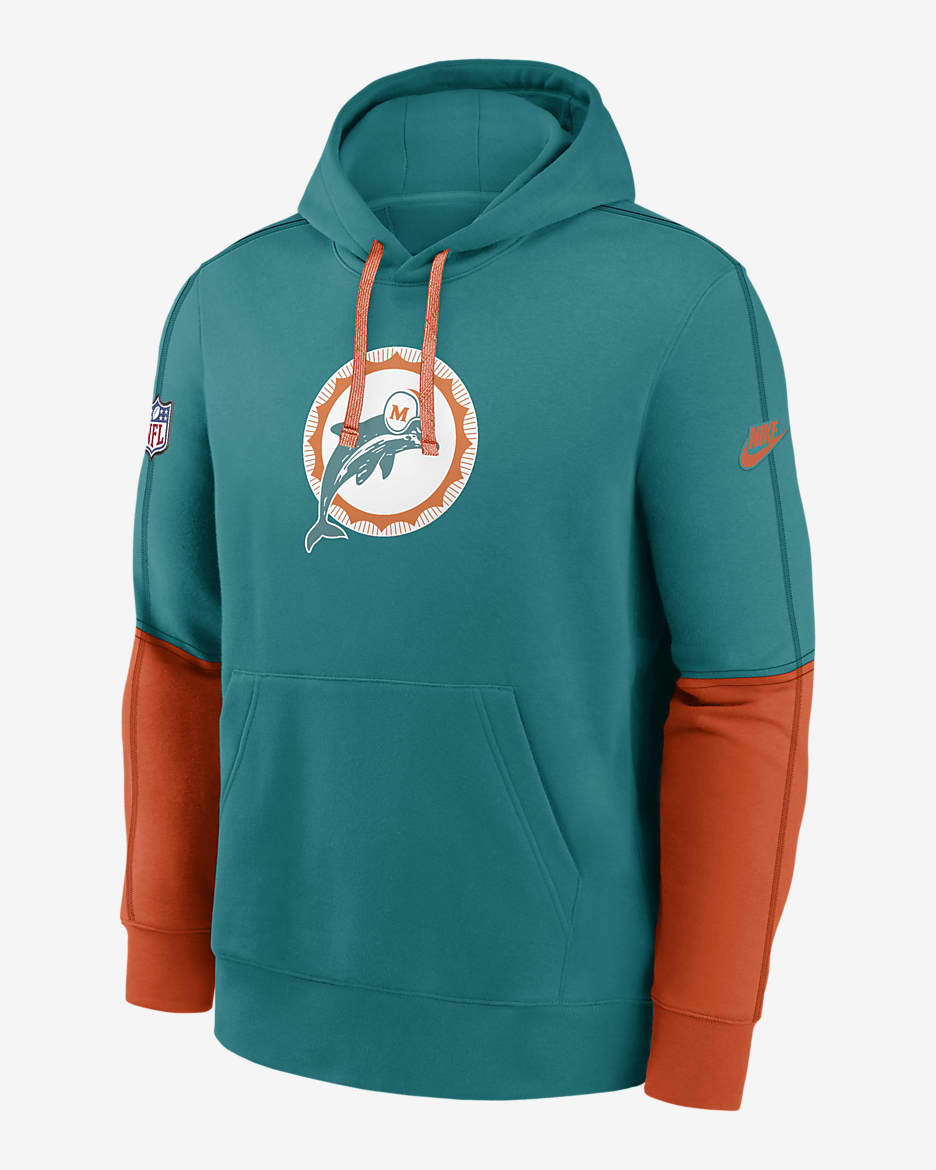 Miami Dolphins Logo Team Issue Club Men's Nike NFL Pullover Hoodie - Aqua