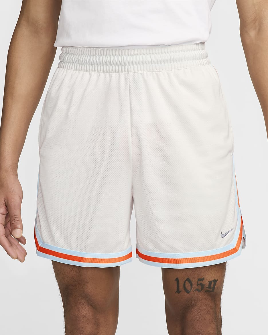 Shorts de básquetbol Dri-FIT de 15 cm para hombre Nike DNA - Fantasma/Azul glacial/Pizarra cenizo