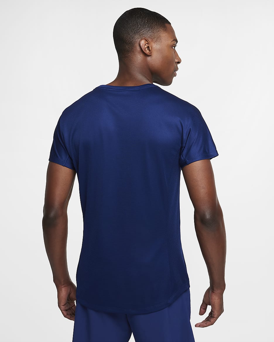 Rafa Challenger Nike Dri-FIT Kurzarm-Tennisoberteil für Herren - Blue Void/Laser Blue