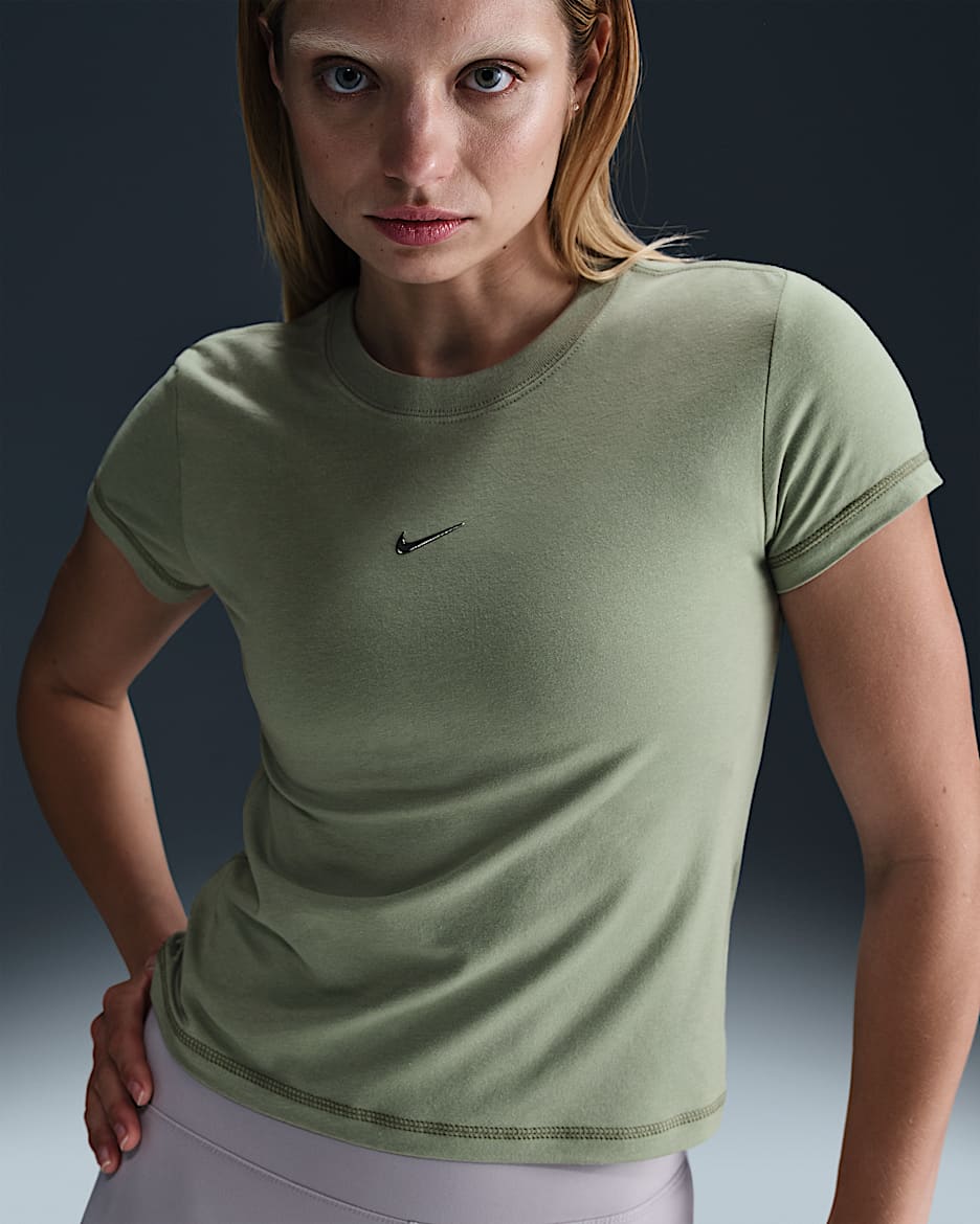 Nike Sportswear Chill Knit Women's Slim Cropped T-Shirt - Jade Horizon