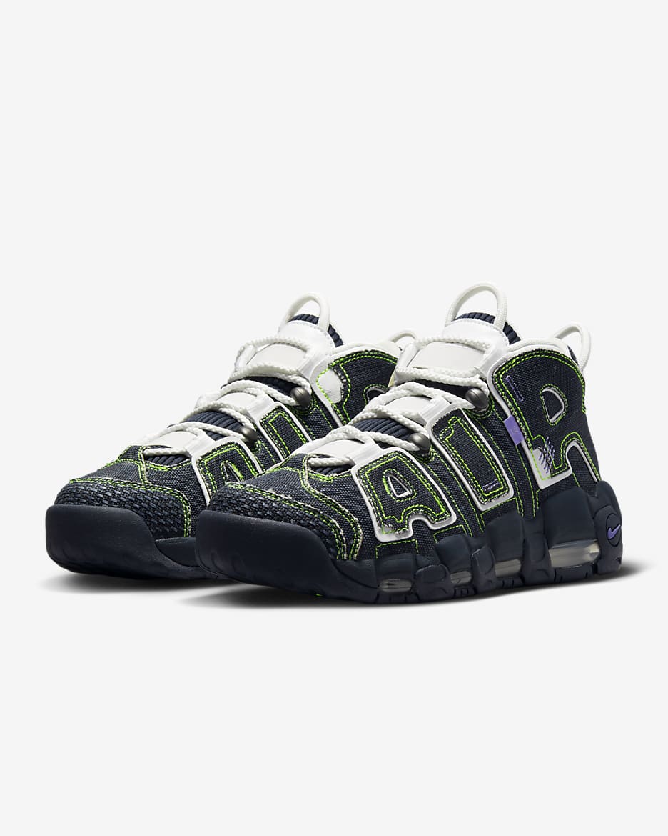 Nike Air More Uptempo x Serena Williams Design Crew Shoes - Dark Obsidian/Space Purple/Volt/Summit White