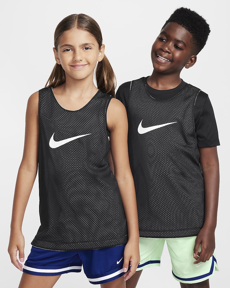 Nike Older Kids' Dri-FIT Reversible Shirt - White/Black/Black