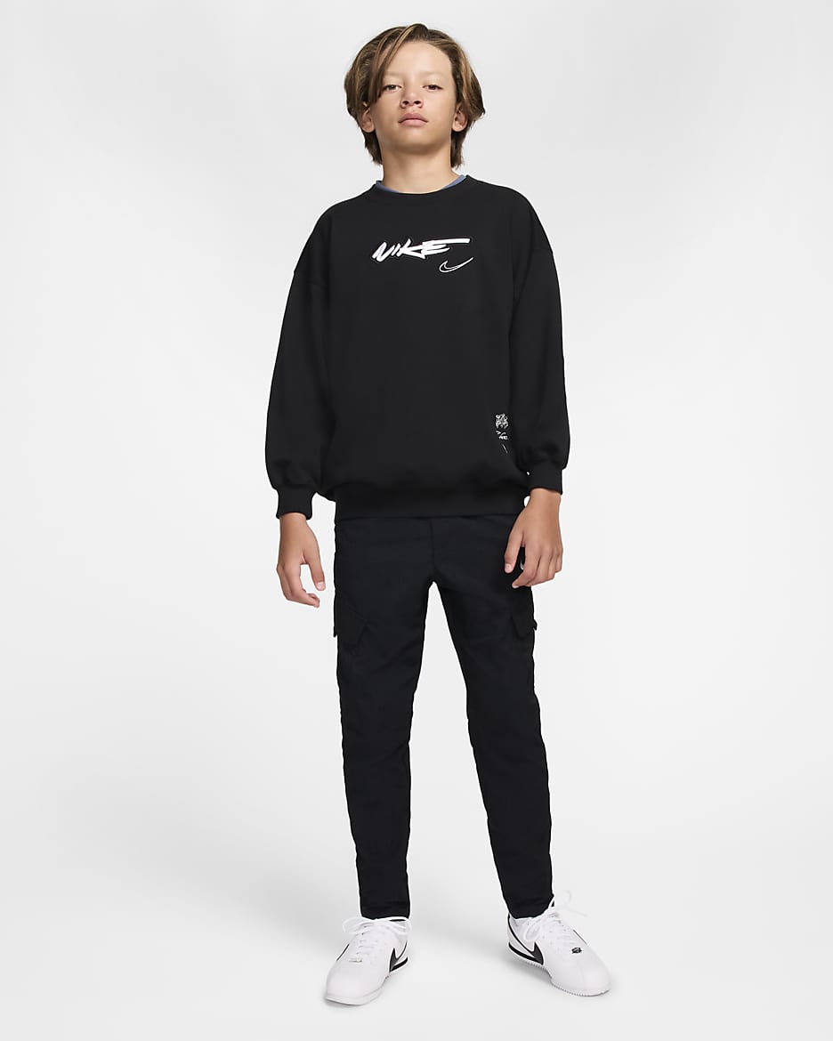 Nike Sportswear Breaking Fleece-Oberteil (ältere Kinder) - Schwarz