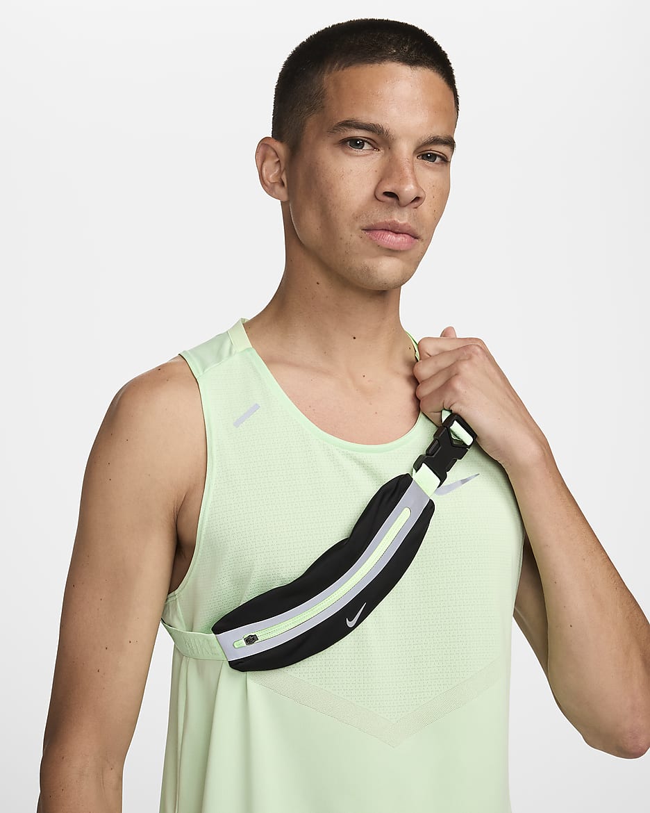 Nike Slim Running Hip Pack - Black/Vapour Green/Silver