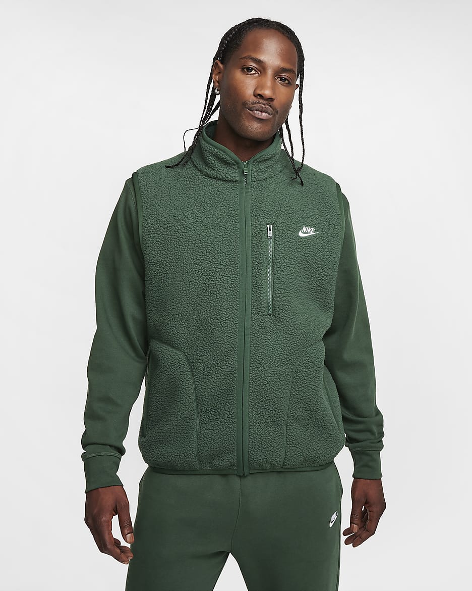 Chaleco acondicionado para el invierno para hombre Nike Sportswear Club - Abeto/Blanco