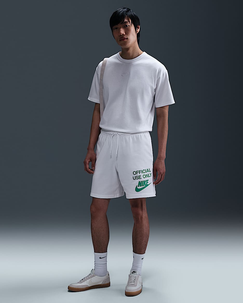 Shorts de tejido Knit para hombre Nike Club - Blanco/Blanco/Verde estadio