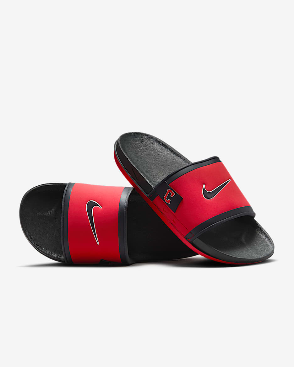 Chanclas Offcourt Nike Offcourt (Cleveland Guardians) - Rojo deportivo/Gris humo oscuro/Azul campo de juego