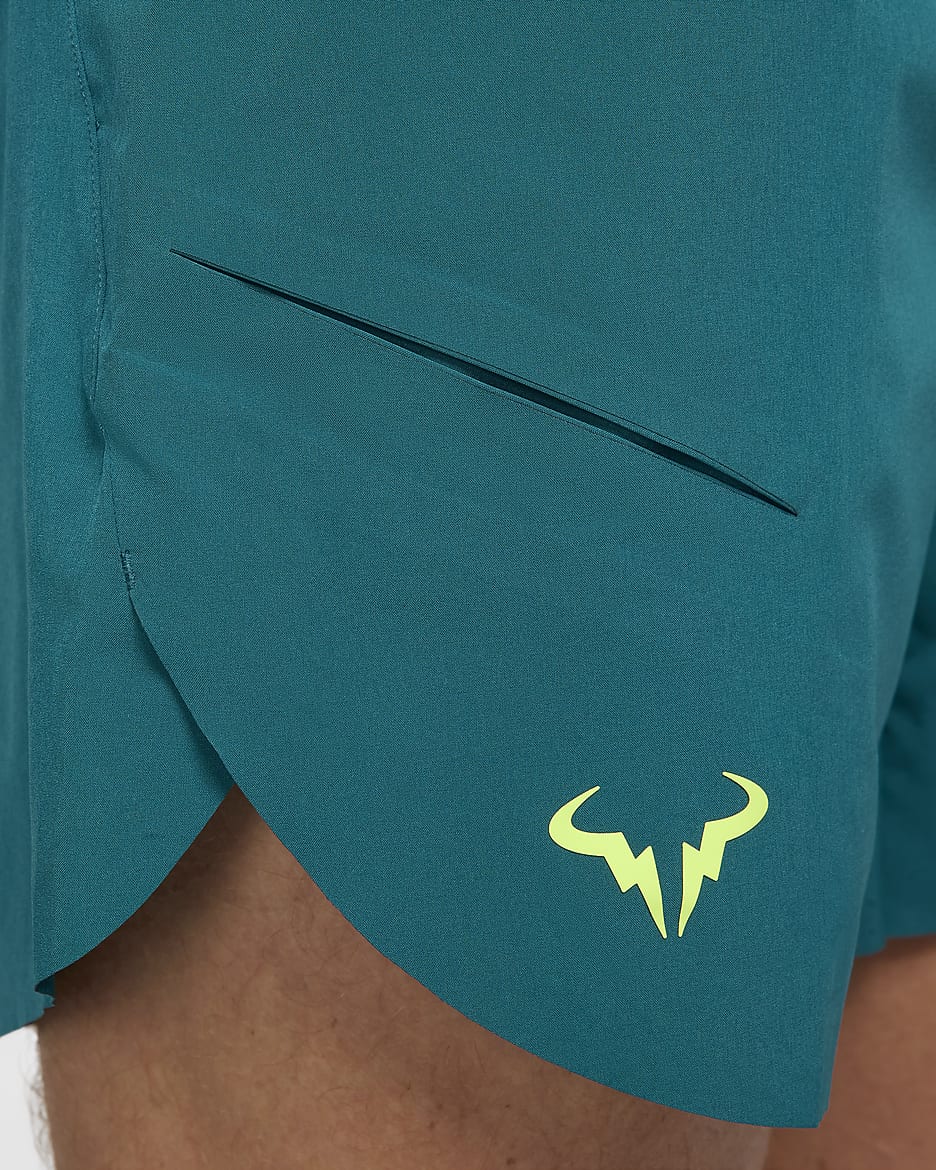 Rafa Nike Dri-FIT ADV Tennisshorts für Herren (ca. 18 cm) - Geode Teal/Volt