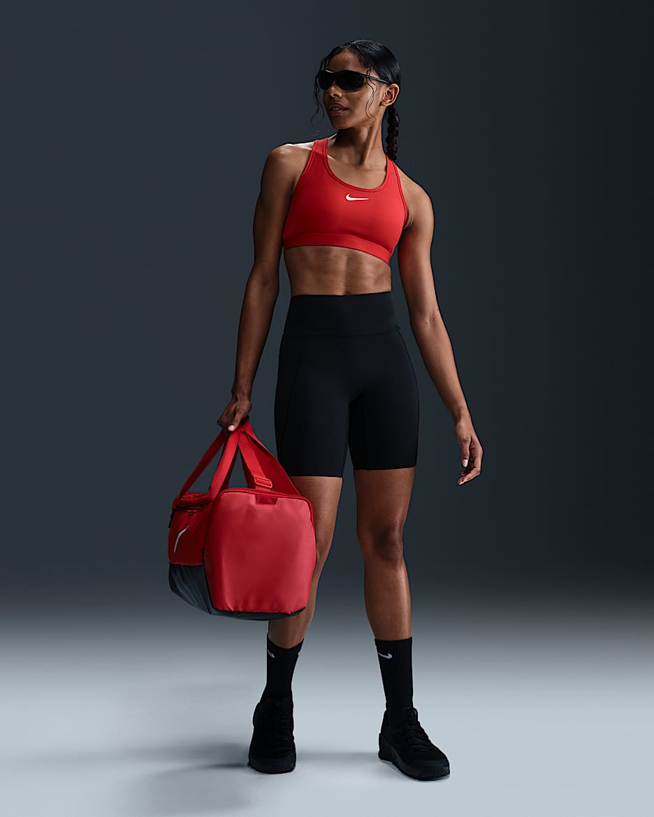 Nike Universa Women's Medium-Support High-Waisted 20cm (approx.) Biker Shorts with Pockets - Black/Anthracite/Dark Smoke Grey
