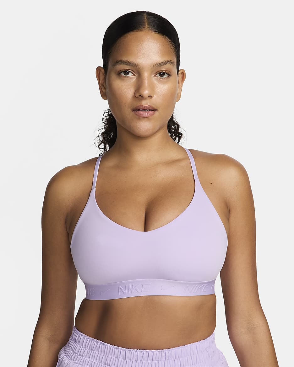 Nike Indy Light Support Women's Padded Adjustable Sports Bra - Lilac Bloom/Lilac Bloom