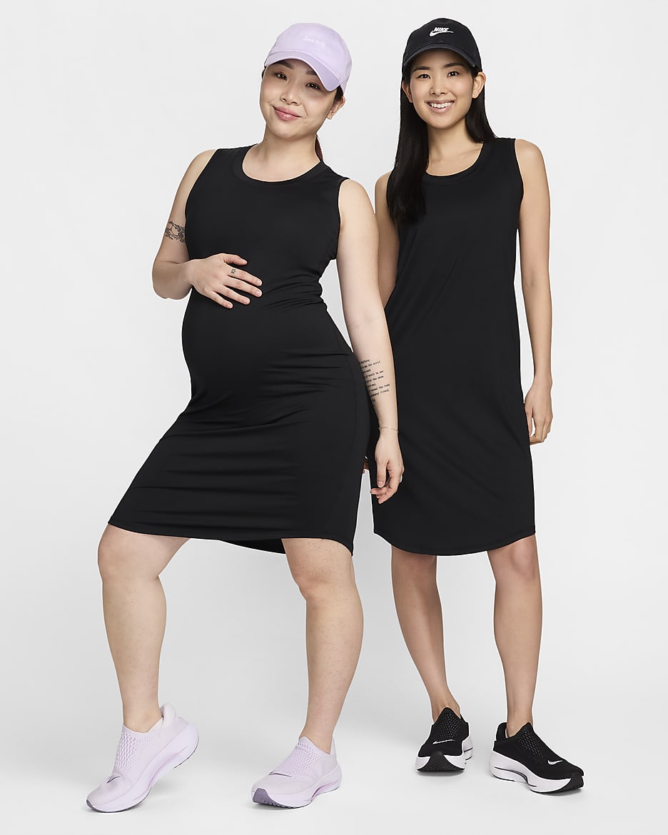 Nike (M) Women's Dri-FIT Slim-Fit Knit Dress (Maternity) - Black