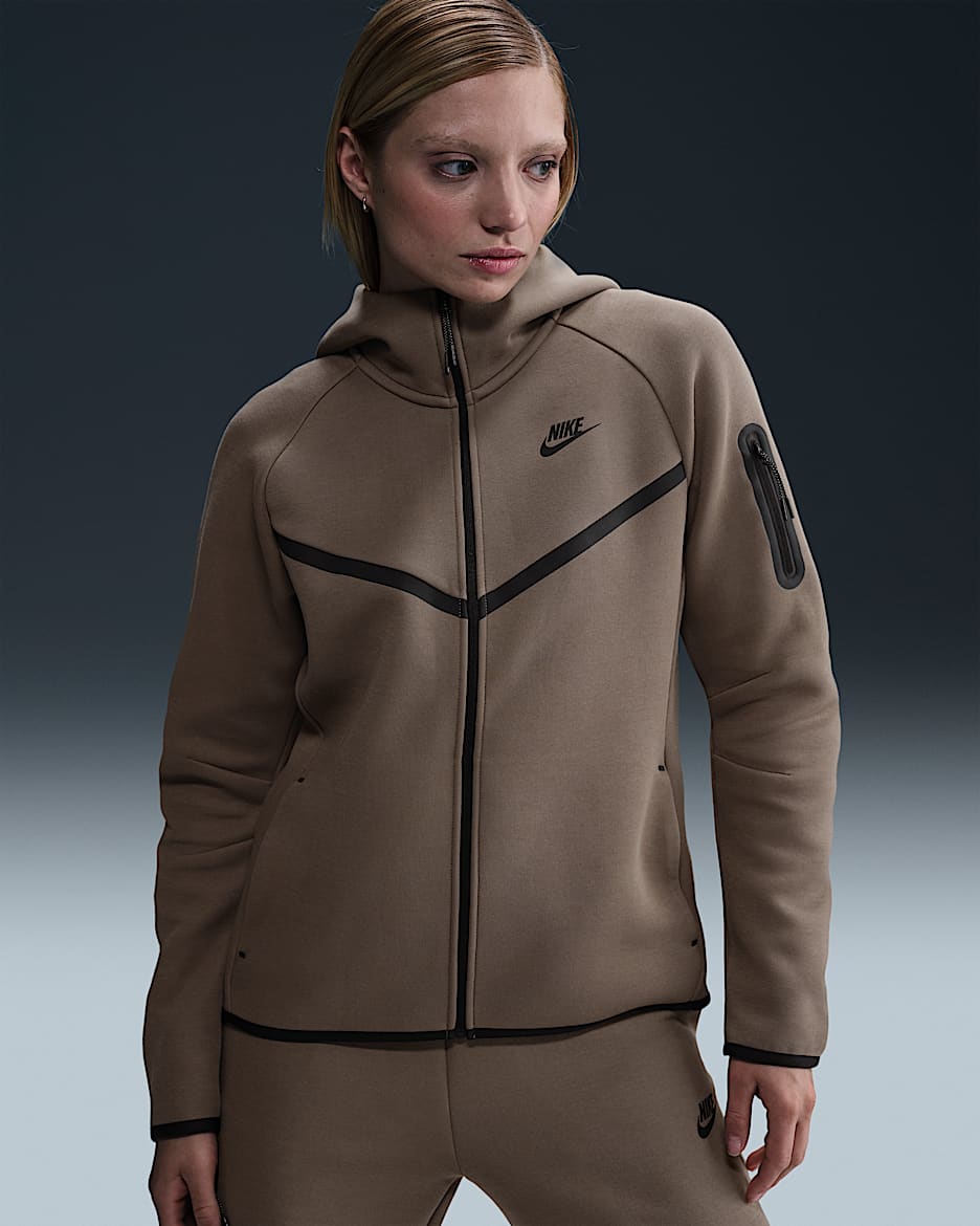 Nike Sportswear Tech Fleece Windrunner Women's Full-Zip Hoodie - Mink Brown/Black
