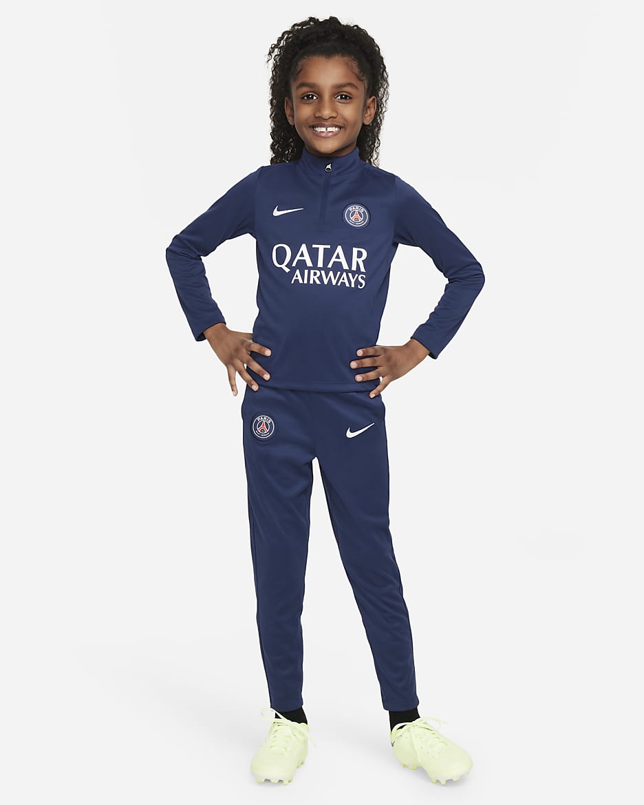 Fotbollsträningströja Paris Saint-Germain Academy Pro Nike för barn - Midnight Navy/Vit