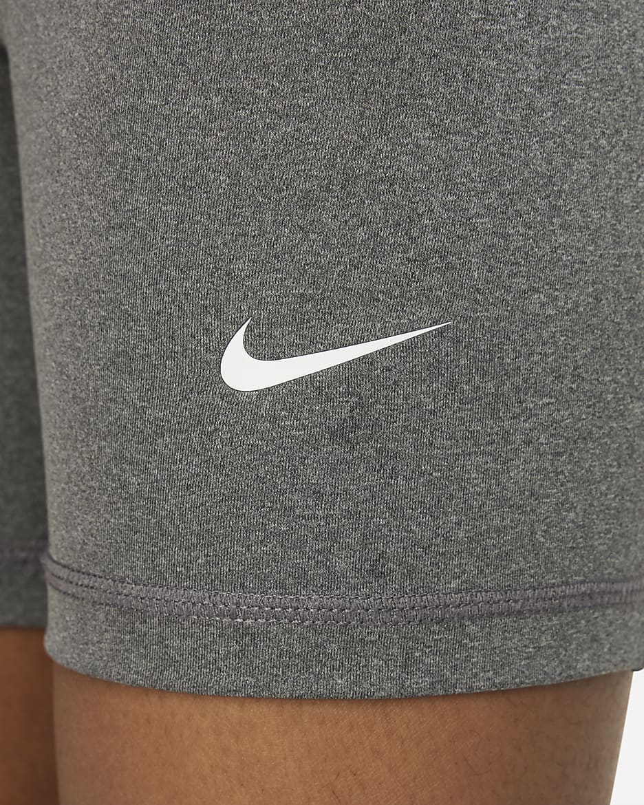 Nike Pro Dri-FIT-shorts (13 cm) til større børn (piger) - Carbon Heather/hvid