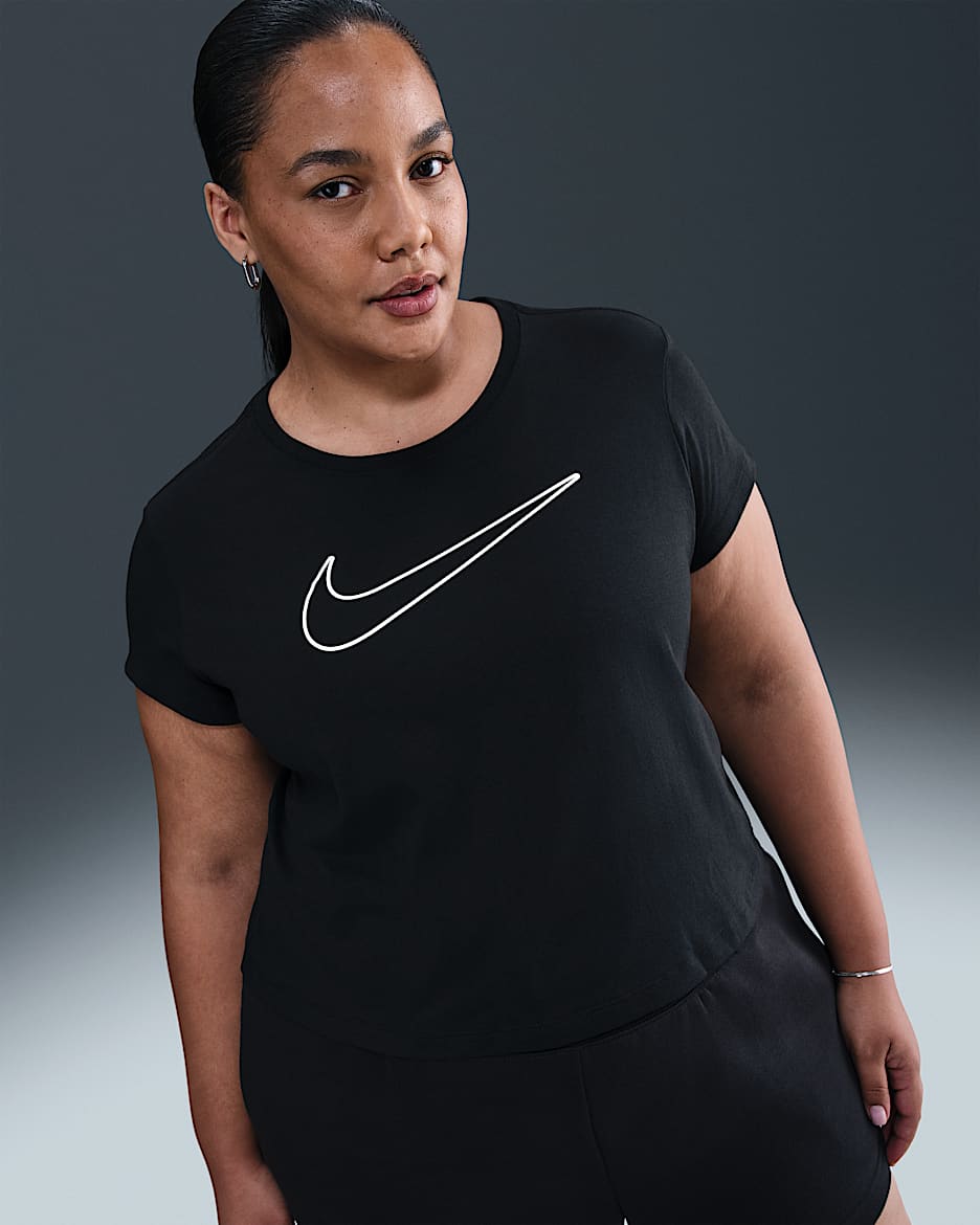 Nike Sportswear Women's Short-Sleeve Graphic T-Shirt (Plus Size) - Black/White