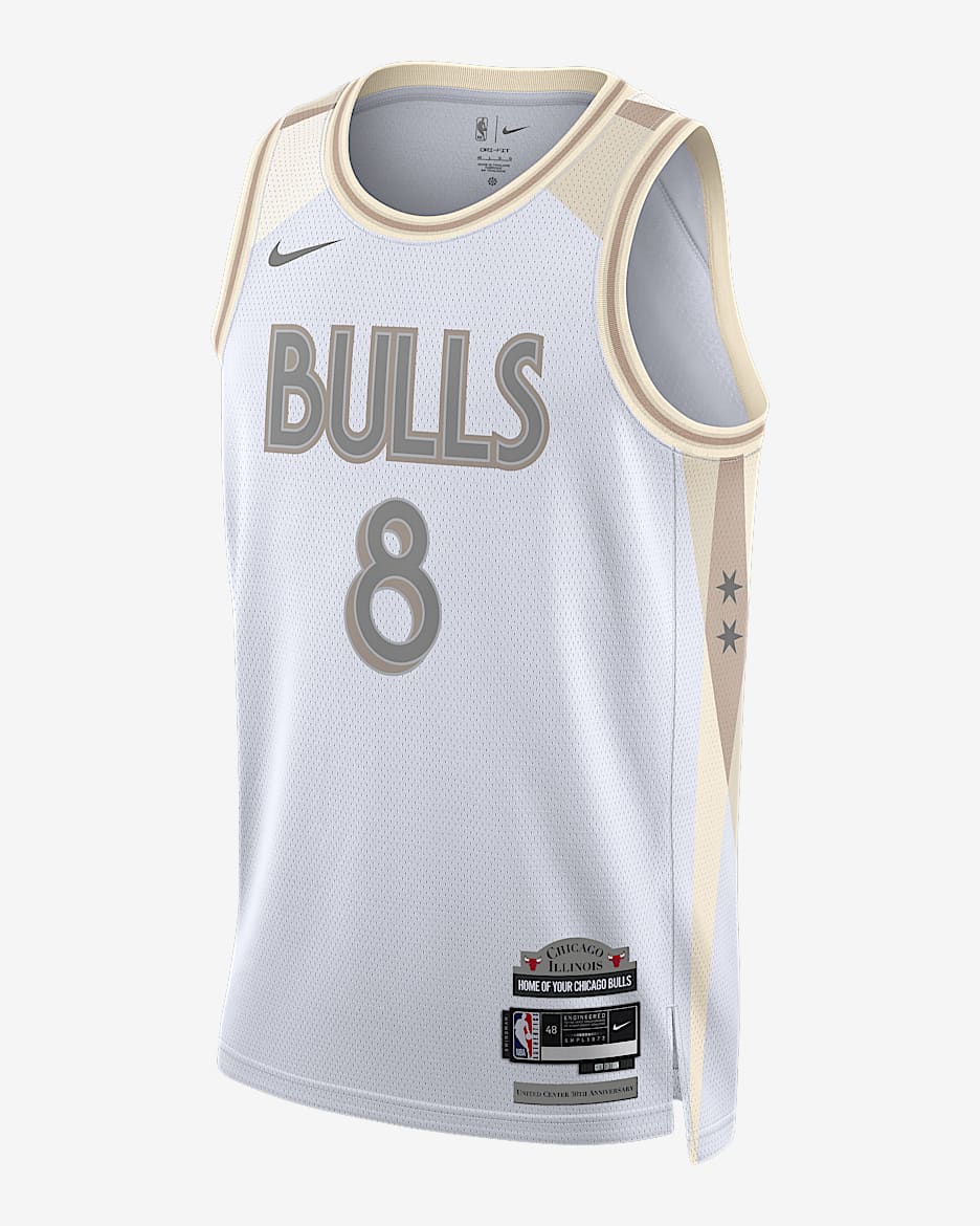 Jersey Nike Dri-FIT de la NBA Swingman para hombre Zach LaVine Chicago Bulls 2024/25 City Edition - Blanco