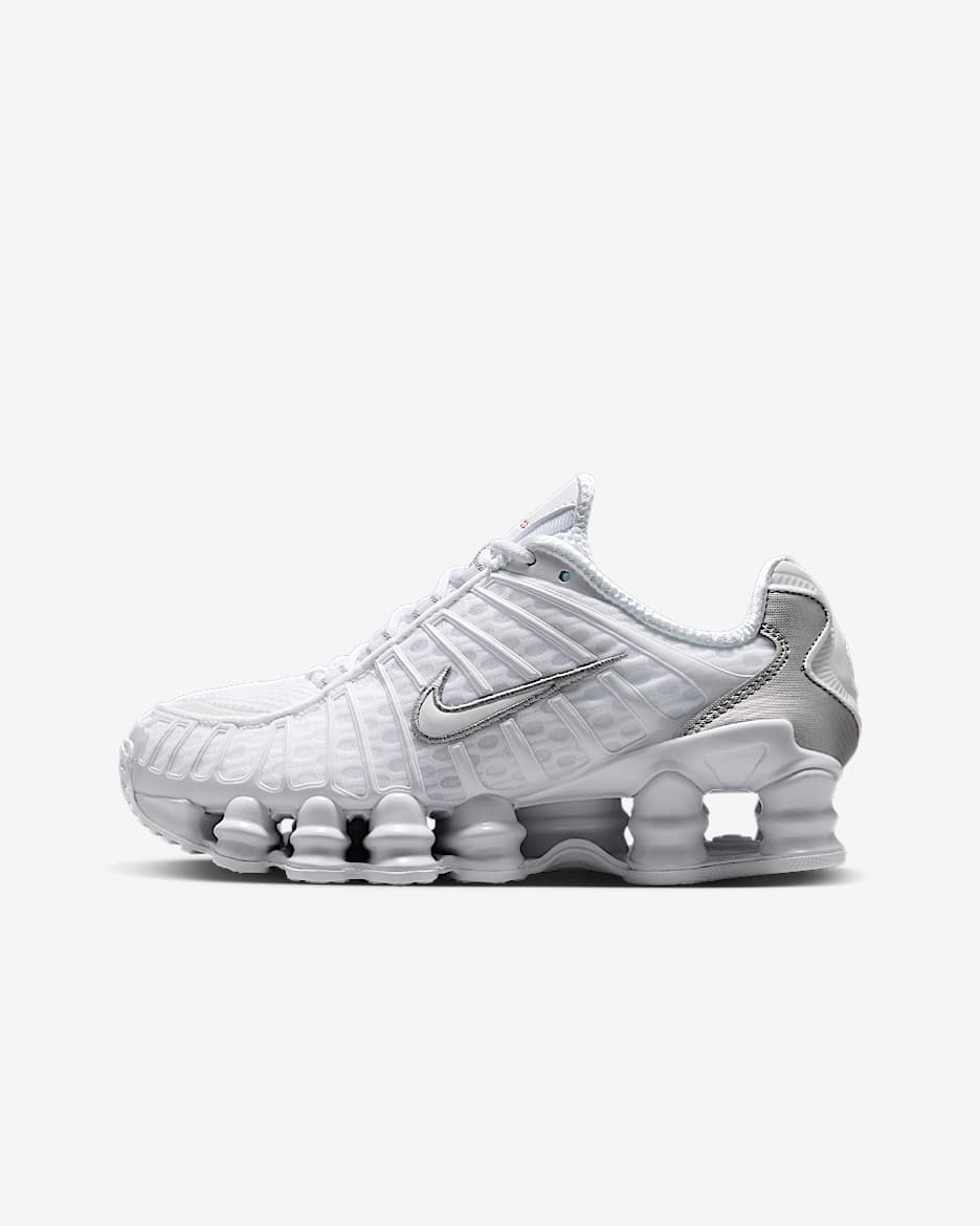 Nike Shox TL Zapatillas - Niño/a - Blanco/Plata metalizado/Max Orange/Blanco