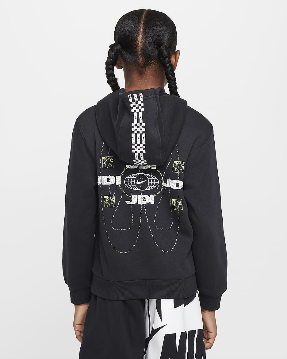 Nike Sportswear Club Fleece Big Kids' Pullover Hoodie - Black/White