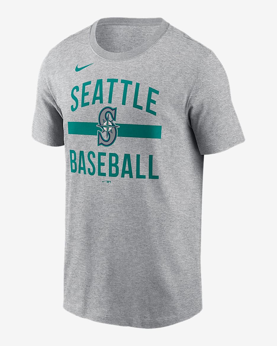 Playera Nike de la MLB para hombre Seattle Mariners Arched - Gris oscuro jaspeado