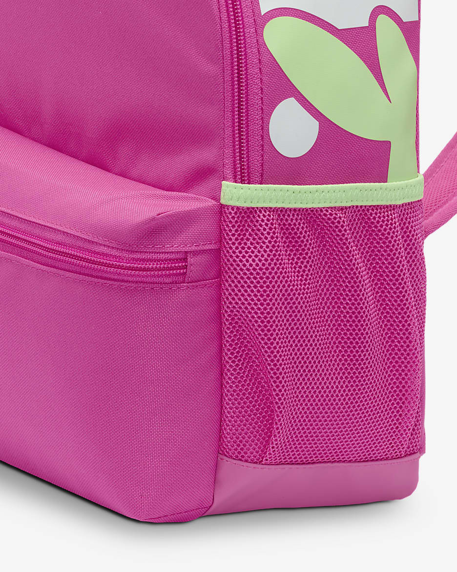 Minimochila para niños (11 L) Nike Brasilia JDI - Fucsia láser/Fucsia láser/Verde vapor