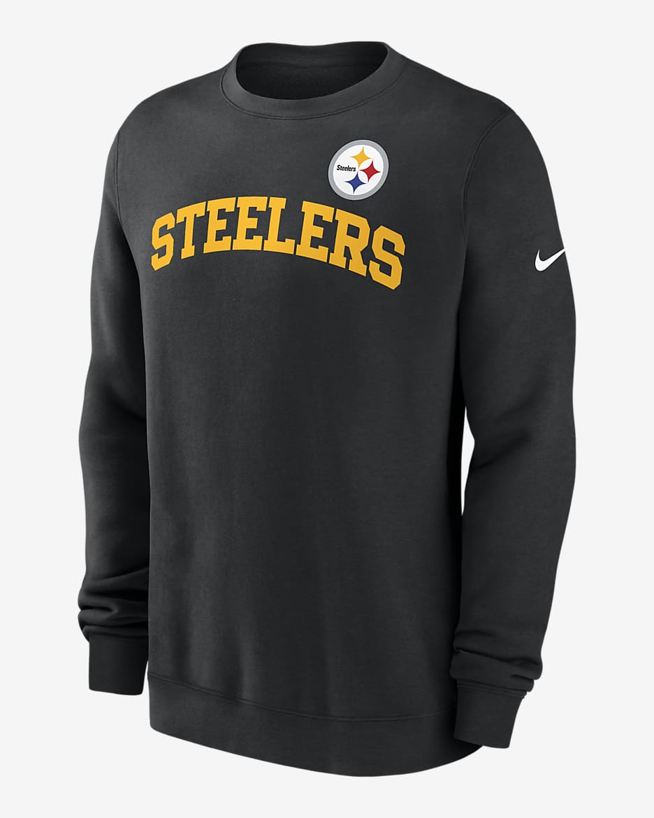 Pittsburgh Steelers Club Men's Nike NFL Pullover Crew - Black