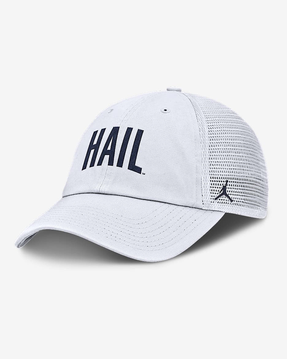 Gorra de rejilla universitaria marca Jordan ajustable para hombre Michigan Primetime Campus Club - Blanco