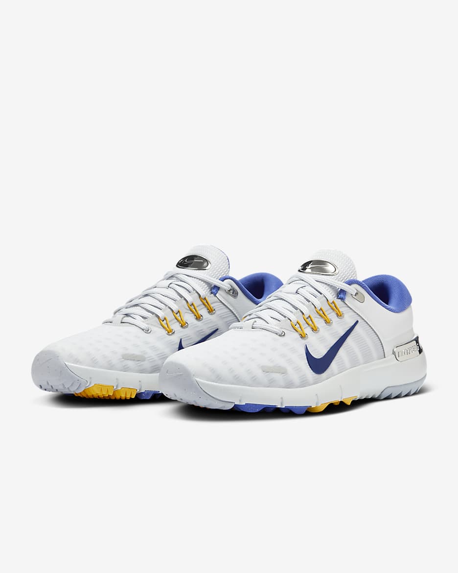 Nike Free Golf Sabatilles de golf - Home - Pure Platinum/University Gold/Wolf Grey/Astronomy Blue