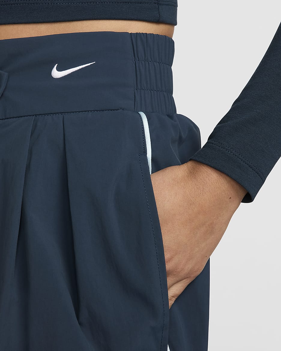 Nike Sportswear Collection Women's Mid-Rise Repel Asymmetrical-Waist Trousers - Armory Navy/Glacier Blue/White