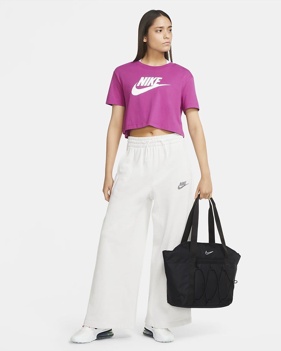 Γυναικεία τσάντα ώμου για προπόνηση Nike One (18 L) - Μαύρο/Μαύρο/Λευκό