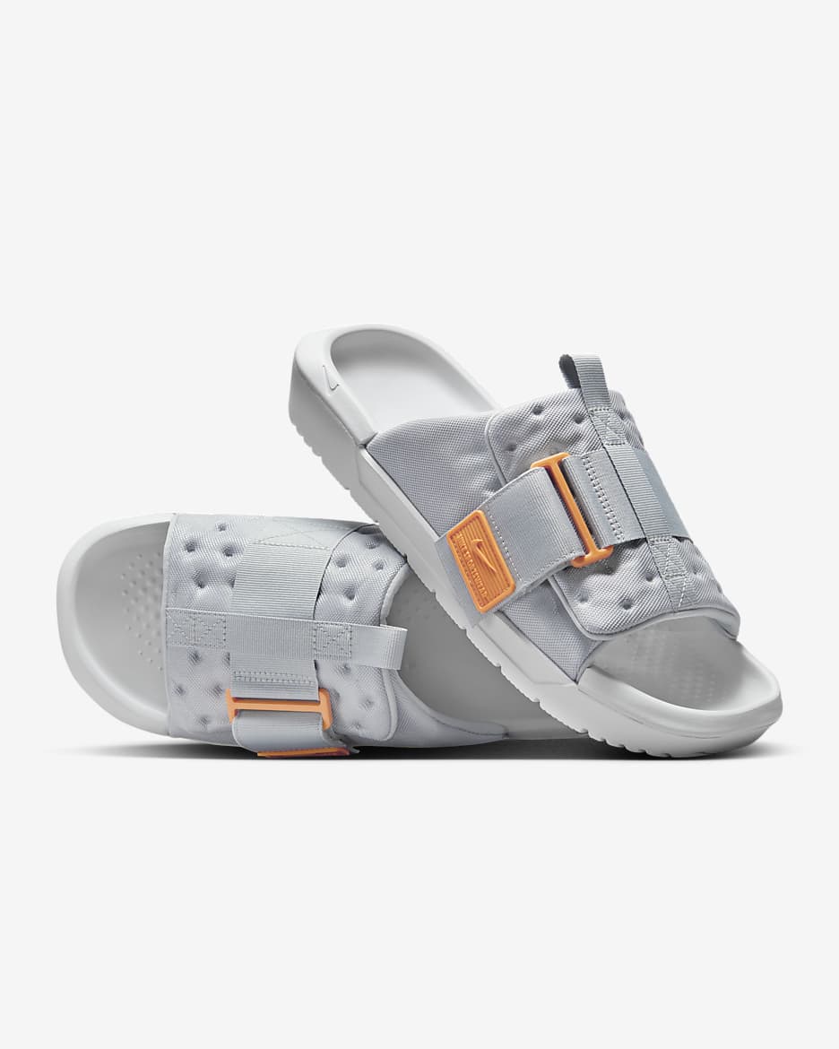 Nike Asuna 3 Men's Slides - Light Smoke Grey/Pure Platinum/Light Bone/Bright Mandarin