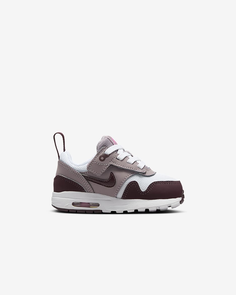 Air Max 1 EasyOn 嬰幼兒鞋款 - 白色/Light Violet Ore/Playful Pink/Burgundy Crush