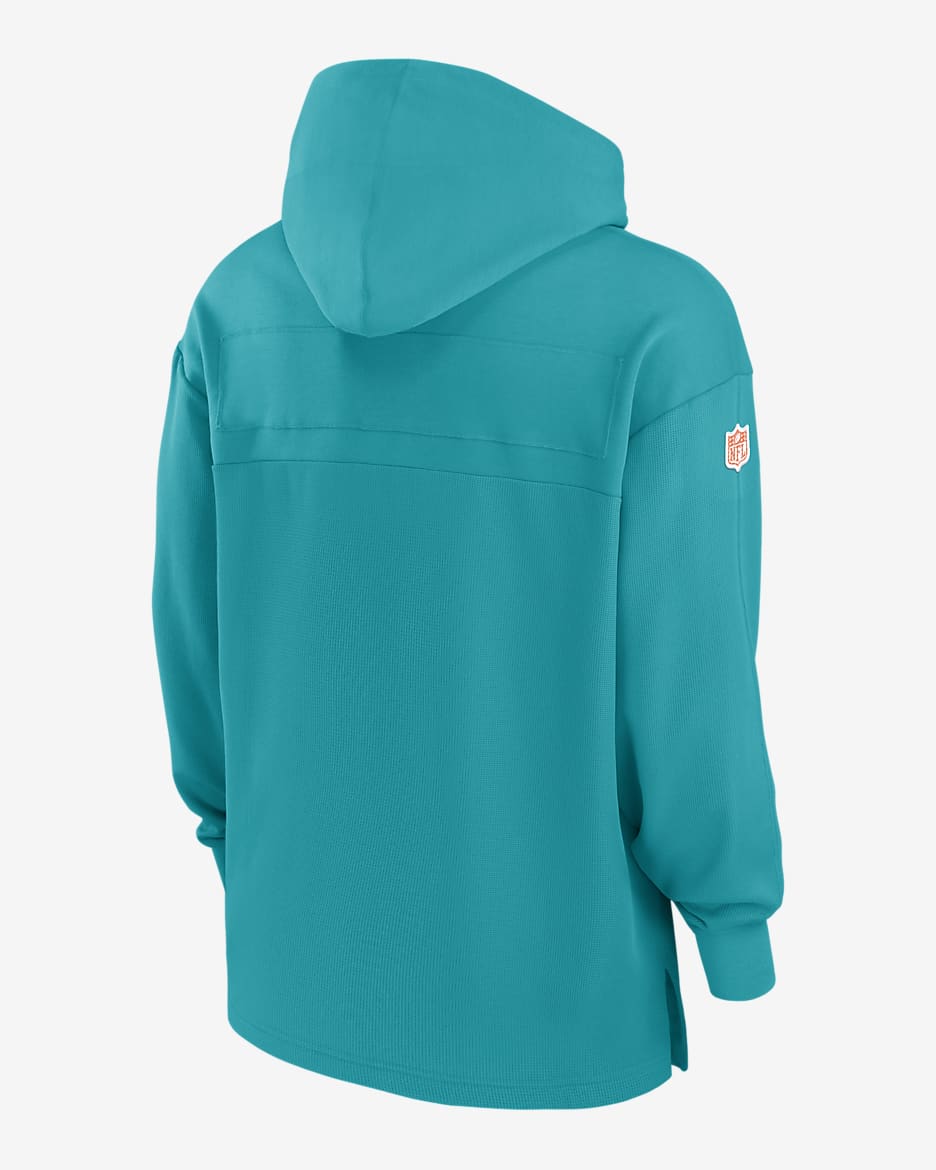 Miami Dolphins Sideline Jersey Men's Nike Dri-FIT NFL Pullover Hoodie - Turbo Green