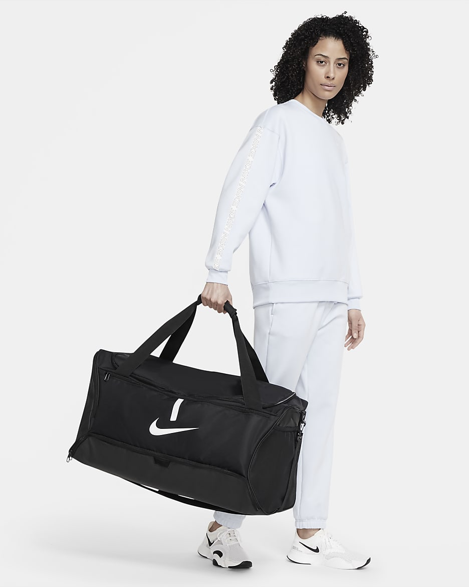 Nike Academy Team Football Duffel Bag (Large, 95L) - Black/Black/White